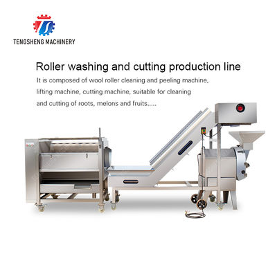 Roller washing and cutting production line Fruit Vegetable FOOD processing production Machine